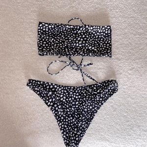 Black Polka Dot Bikini Set - S/M